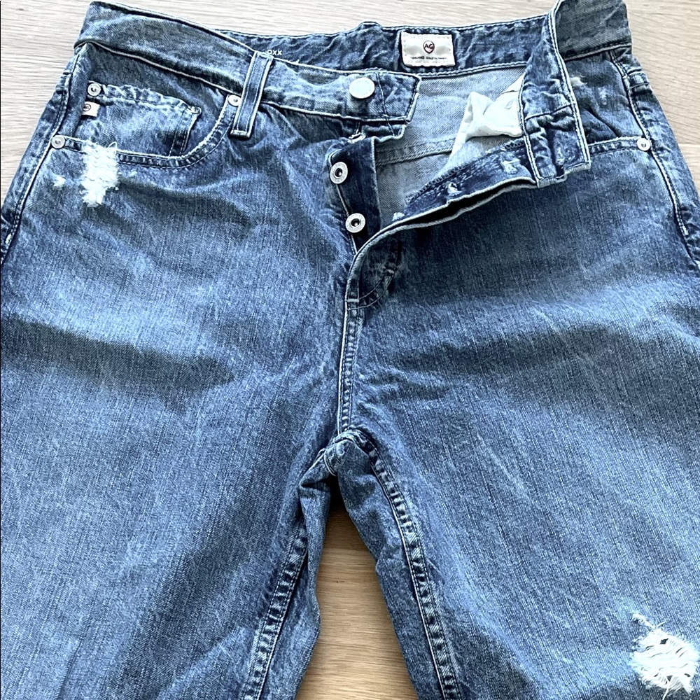 AG Knoxx Distressed High Waist Boyfriend Jeans